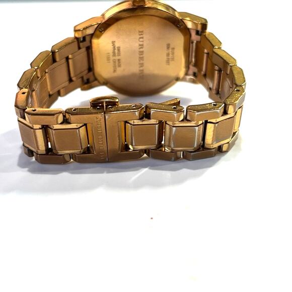 BURBERRY Unisex Rose Gold Classic Checked Analog Quartz 34mm Watch BU9135 - Picture 4 of 6